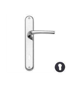 Maniglia MIRA completa con placca foro yale cromo satinato