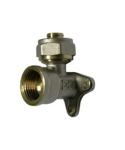 RACC. CURVO FEMMINA CON FLANGIA A 3 FORI DFX IMP.