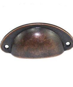 Maniglia per mobili mod.conghiglia  ottone antico interfori 32