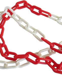 Catena in plastica bianca-rossa 5mt. + anelli giunzione