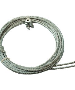 kit ricambio 2 funi per basculanti con gancio a T e 2 morsetti bloccafune  .  mt 2,50    spessore 4 mm.